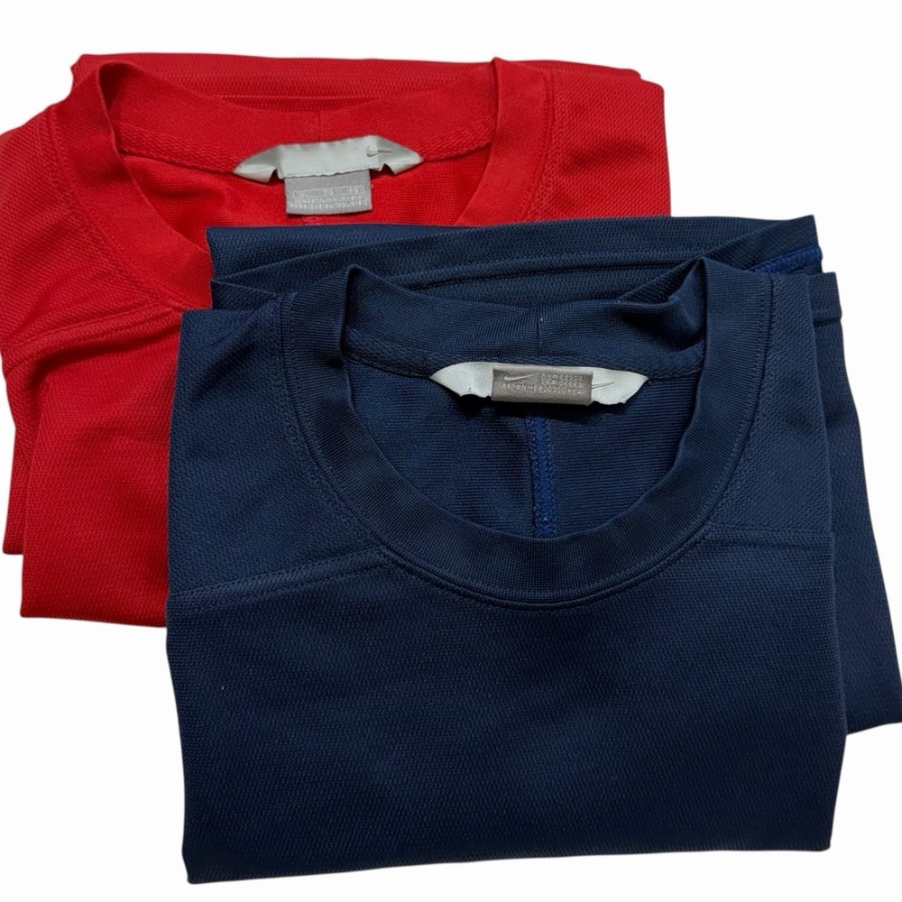 Lot Of 2 Nike Dri Fit Athletic Shirt Mens‎ XL Navy Swoosh Training Gym